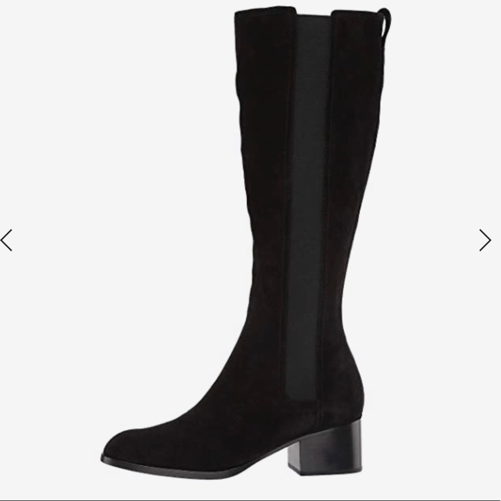 rag & bone Black Suede Knee-High Block Heel Boots